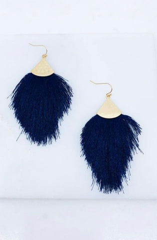 Navy Tassel Earrings