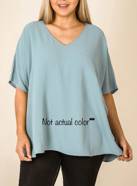 Plus Size- The Cynthia Dolman Pocket Blouse