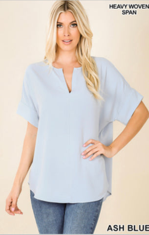 Everyday Workday Blouse-split neck